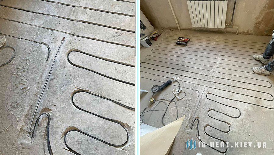 Укладка кабеля Extherm в штробы