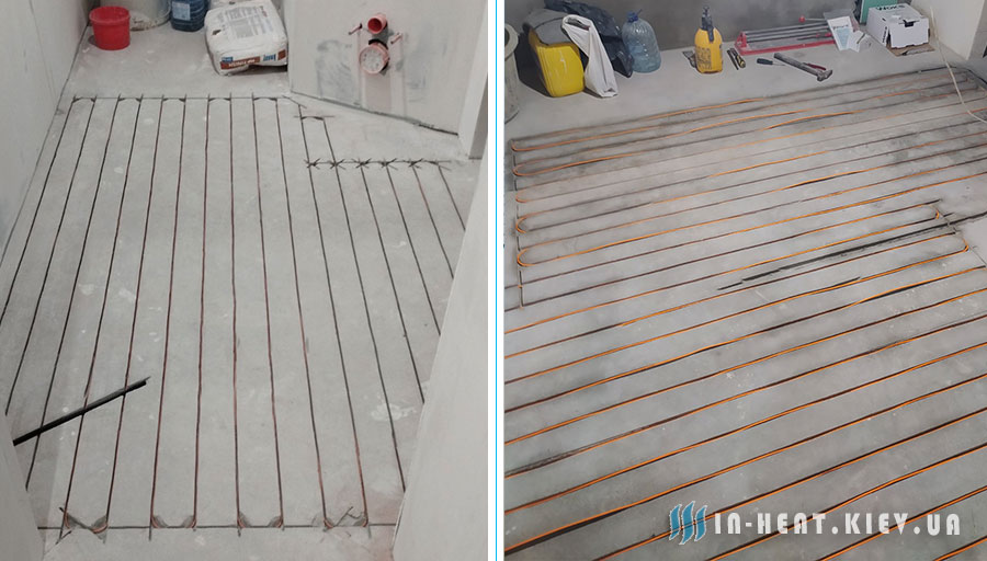 Укладка нагревательного кабеля Fenix ADSV-18 в штробы