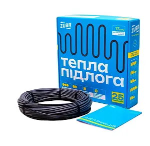 Нагрівальний двохжильний кабель ZUBR DC Cable 17 / 5 мм