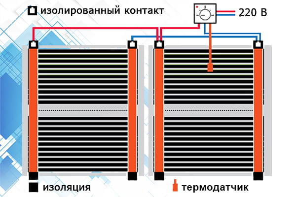 схема підключення інфрачервоної плівки
