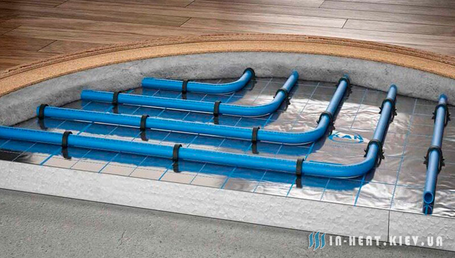 Класична схема водяної підлоги під стяжку 10 см